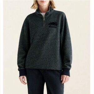 Roots 1/4 zip up sweater size S/P dark grey
